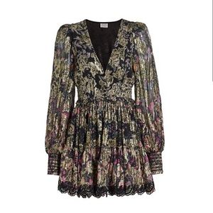 HEMANT & NANDITA Metallic Tiered Minidress